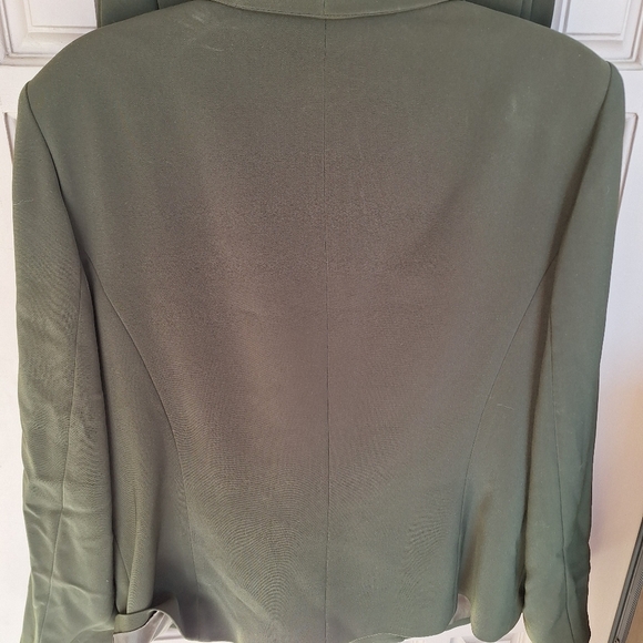 Suit Studio Pant Suit SzP16 Dbl Breasted FullyLined Pants/Jacket Olive Polyester - Picture 7 of 15